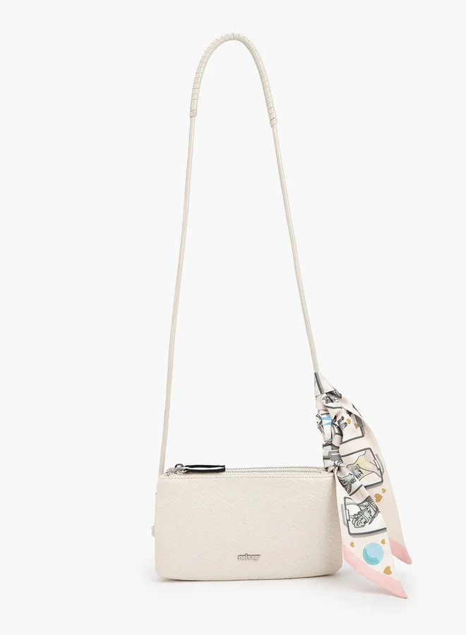 ميسي Textured Crossbody Bag With Strap Handle